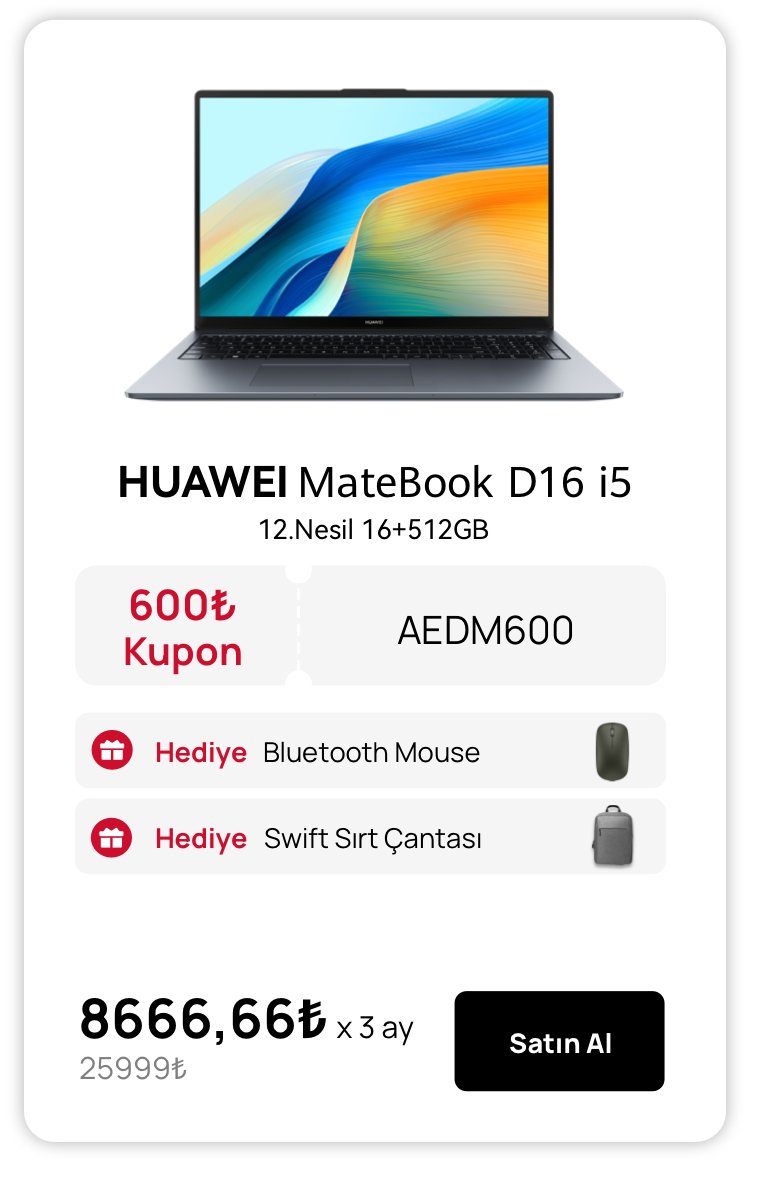 HUAWEI MateBook D16 i5 12th